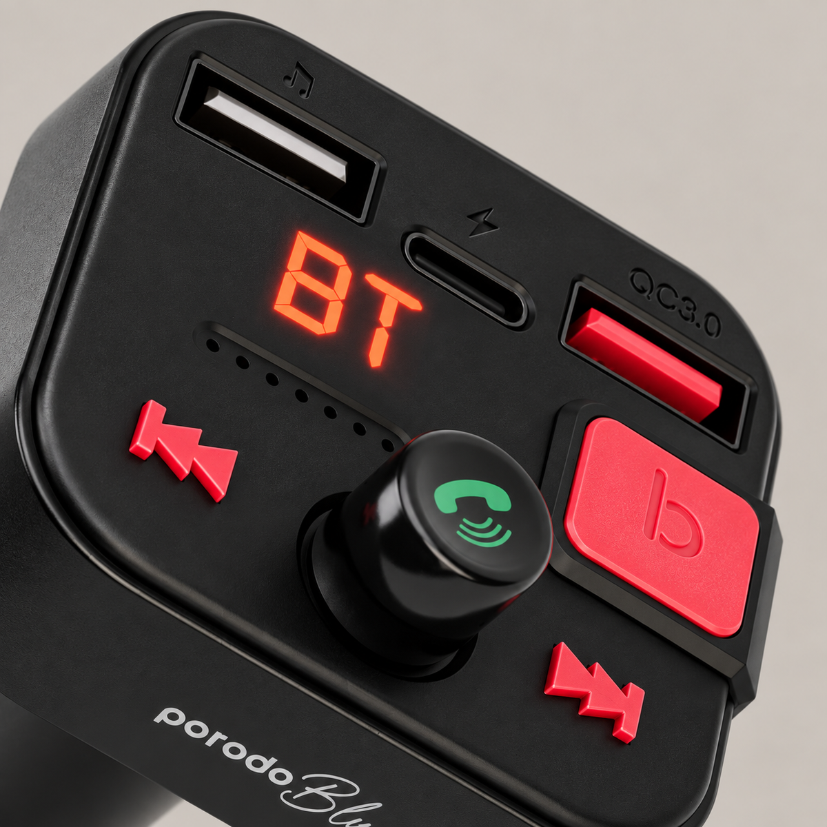 GREY Studio detail | Porodo Blue FM Transmitter | PB-FM2CWT-BK