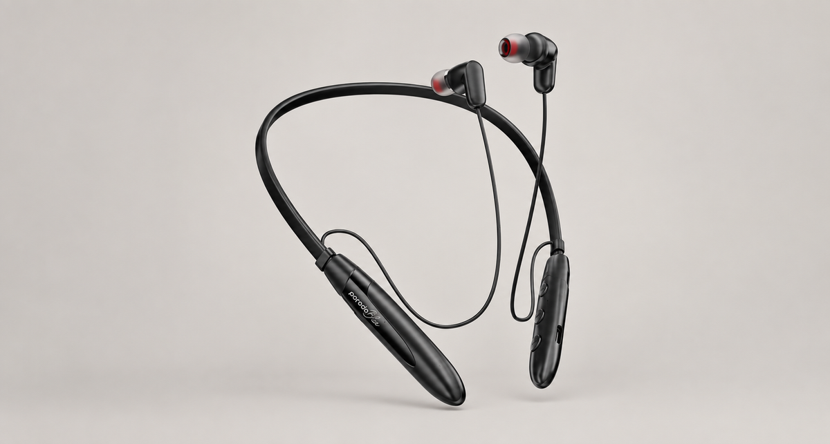 GREY Studio catalog | Porodo Blue Wireless Magnetic Neckband Dual Bluetooth Pairing - Black | PBD13BK