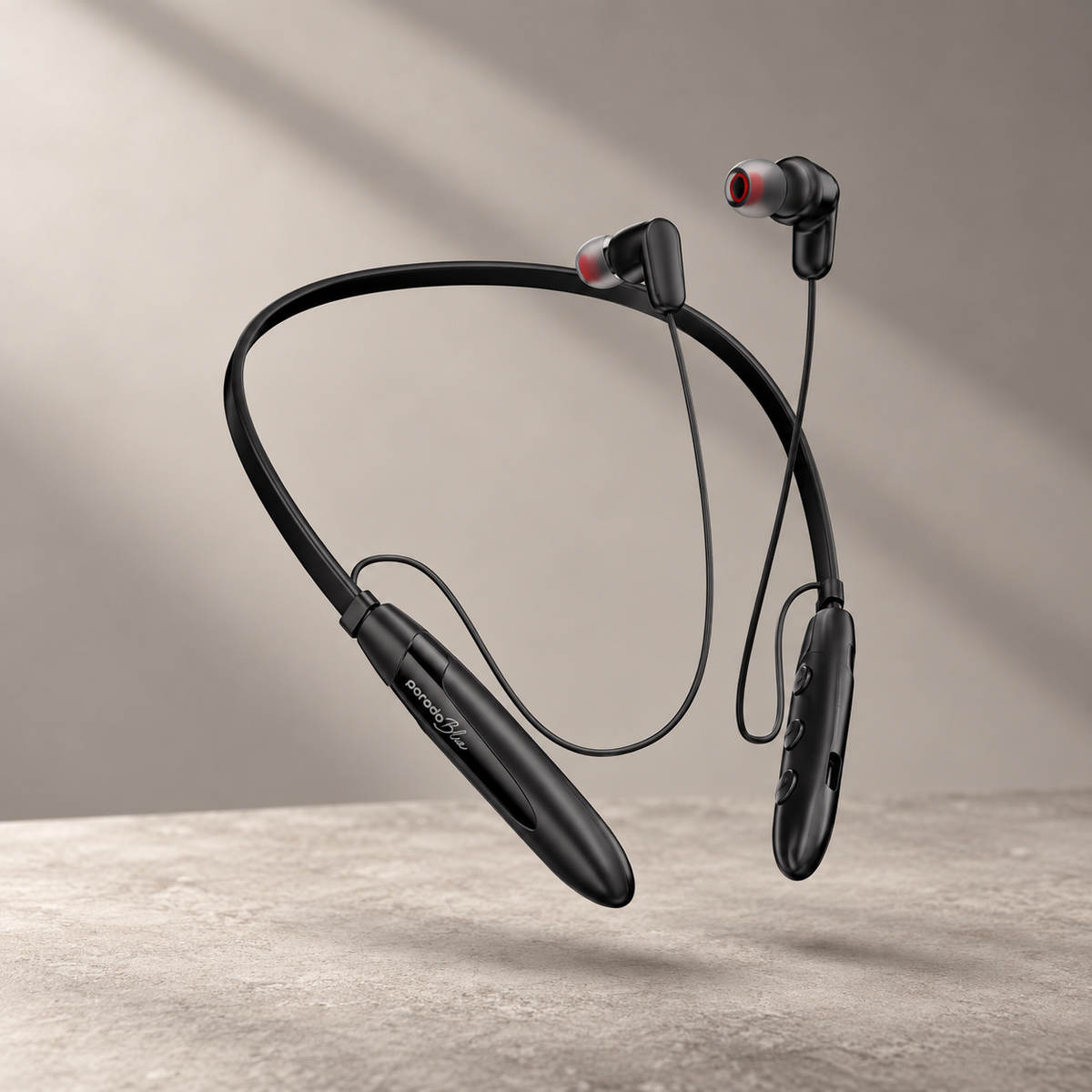 GREY Studio editorial | Porodo Blue Wireless Magnetic Neckband Dual Bluetooth Pairing - Black | PBD13BK