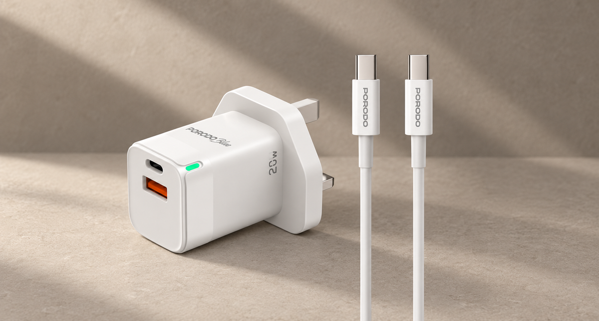 GREY Studio editorial | Porodo Blue Charger Cable Kit White | PBFWCH036WHC