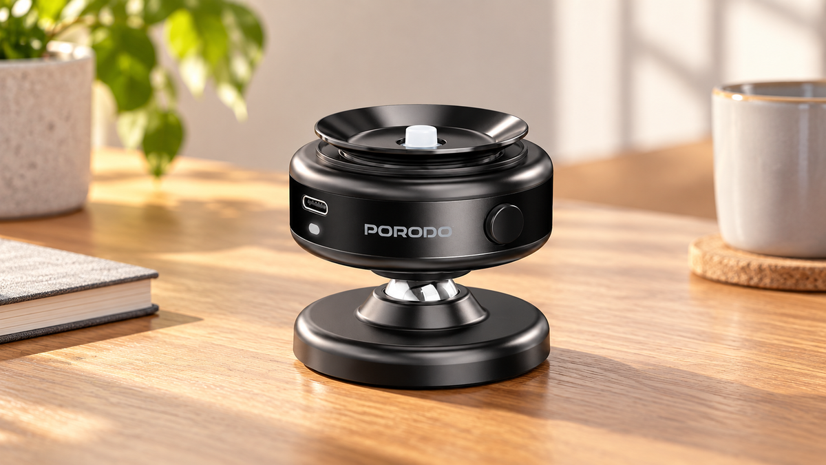 GREY Studio lifestyle | Porodo Vacuseal Magsafe Magnetic Mount - Black | PD-AESRM-BK