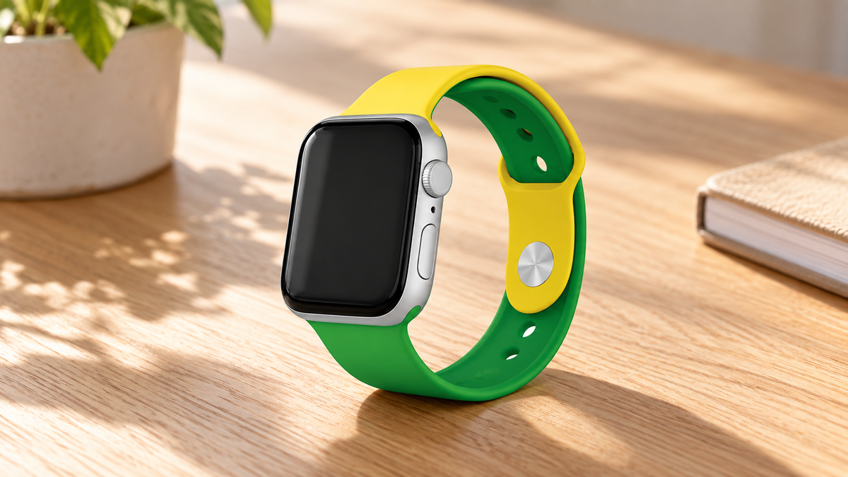 GREY Studio lifestyle | Porodo Lifestyle Silicone Brazil Flag Watch Strap - Yellow/Green We use cookies to provide you a better user experience on this website. Cookie Policy | PD-BRASTP-YGN