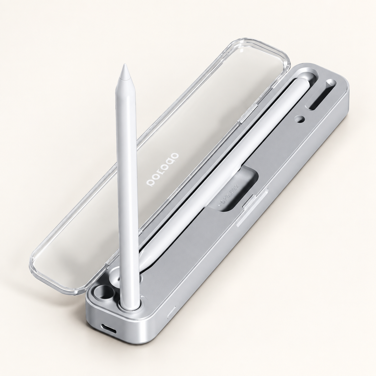 GREY Studio catalog | Porodo Wireless Charging & Storage For Pencil 1 & 2 Case | PD-CAPEN-WH