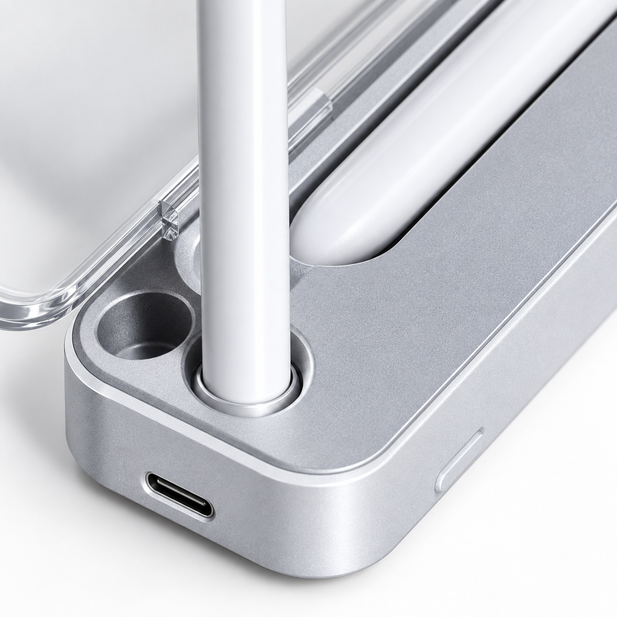 GREY Studio detail | Porodo Wireless Charging & Storage For Pencil 1 & 2 Case | PD-CAPEN-WH