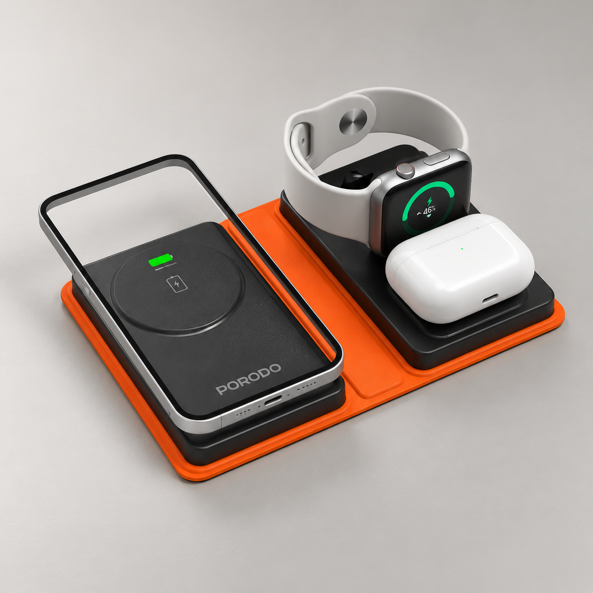 GREY Studio catalog | Porodo 8000mAh Folding 4-Device Charger | PD-FWCH051-BK