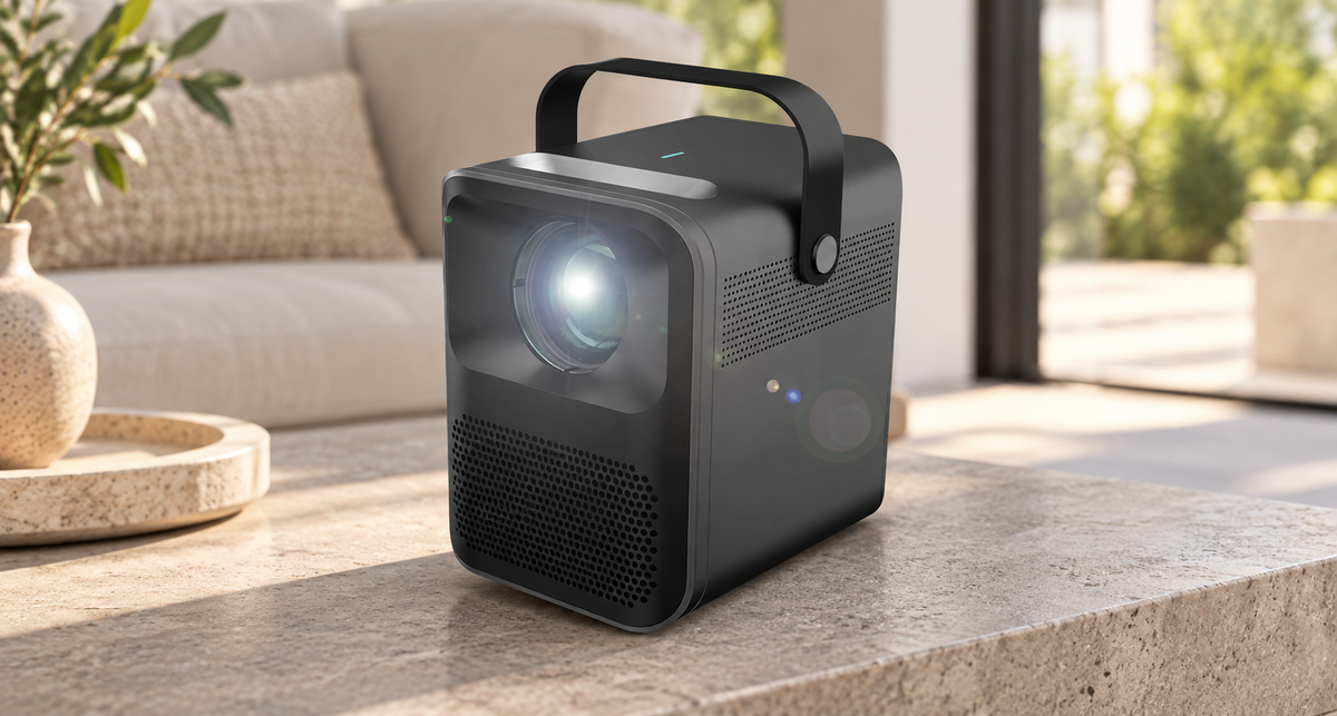 GREY Studio lifestyle | Porodo Full HD Portable Projector | PD-HDPRJAN-BK
