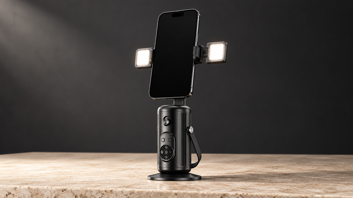 GREY Studio editorial | Porodo Face Tracking Smart Mount - Black | PD-HSM13-BK