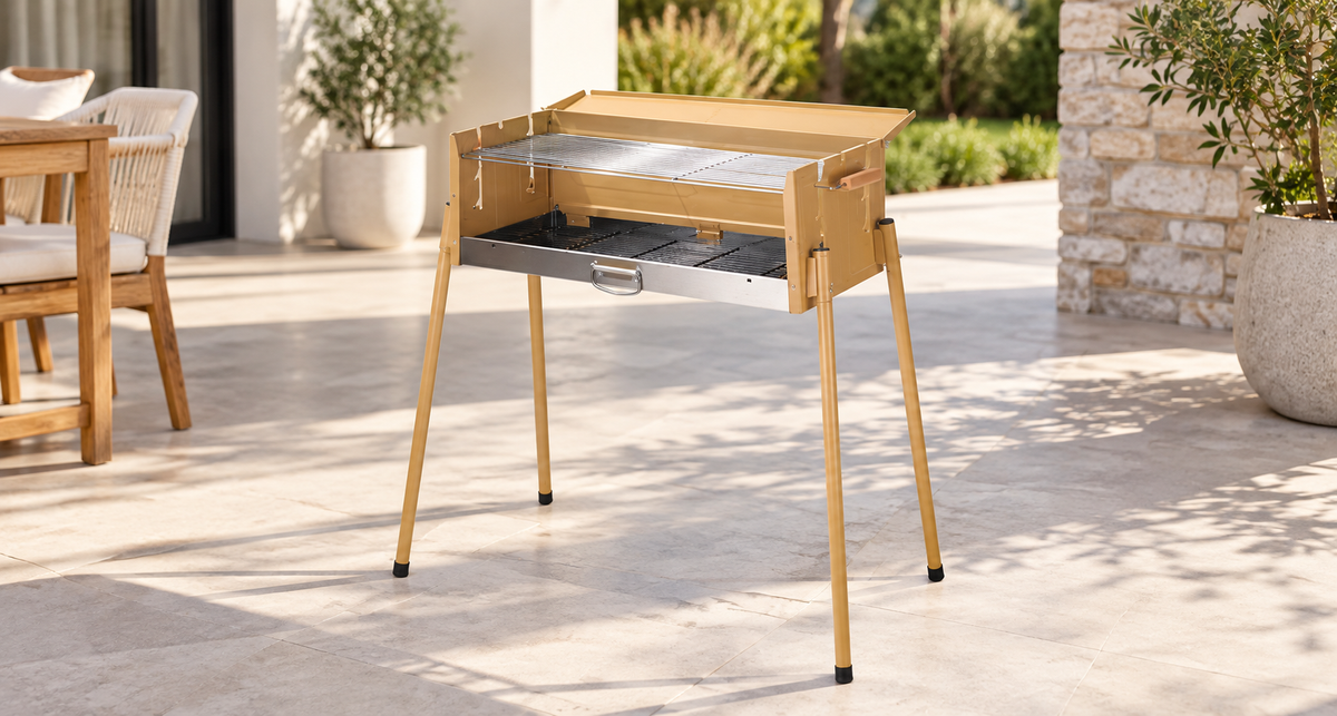 GREY Studio lifestyle | Porodo Lifestyle Camping Portable Charcoal Grill/Carbon Oven - Light Brown | PD-LCACGO-LTBR