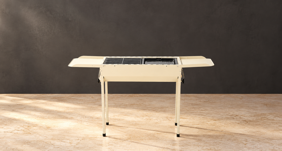 GREY Studio editorial | Porodo Lifestyle Camping Portable Charcoal Grill/Carbon Oven - White | PD-LCPCGO-WH