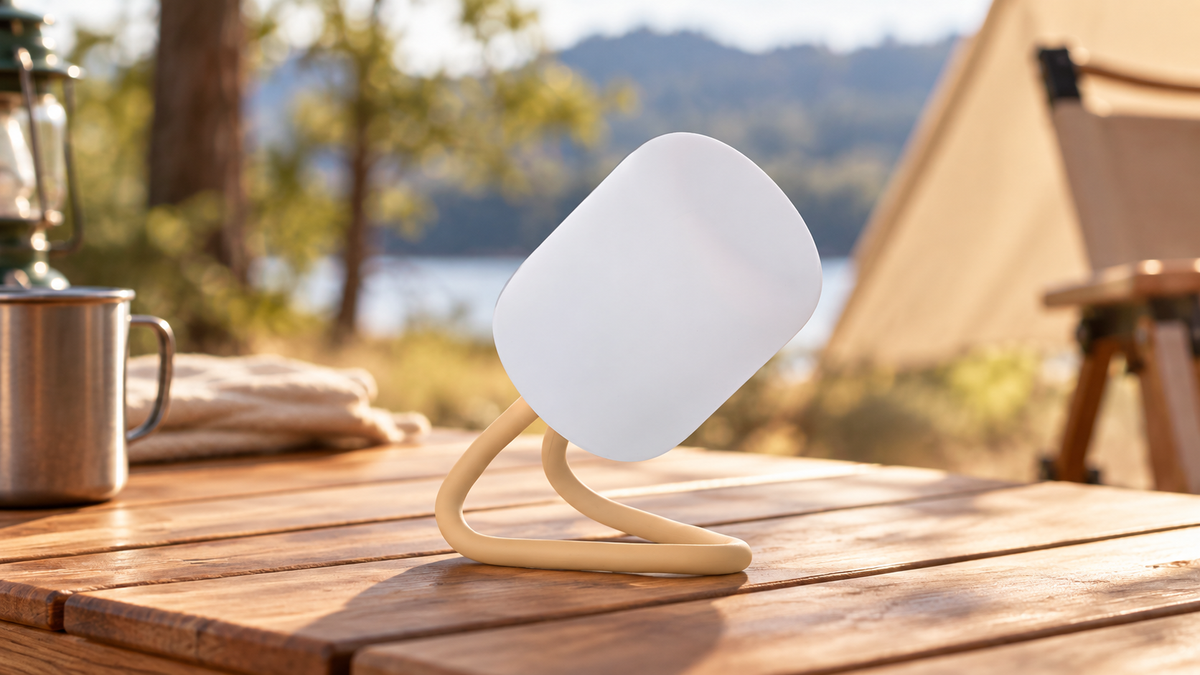 GREY Studio lifestyle | Porodo Lifestyle Soft Silicon Mini Camping Lamp - Light Brown | PD-LFSMCL-LTBR