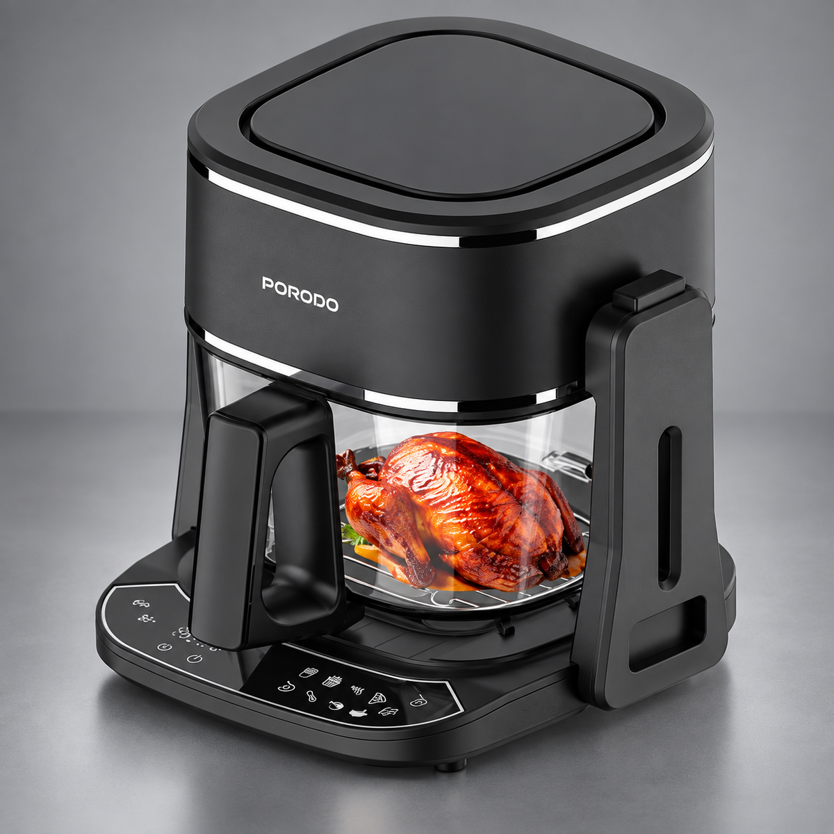 GREY Studio detail | Porodo Lifestyle Dual Design Air Fryer & Grill - Black | PD-LFST022-BK