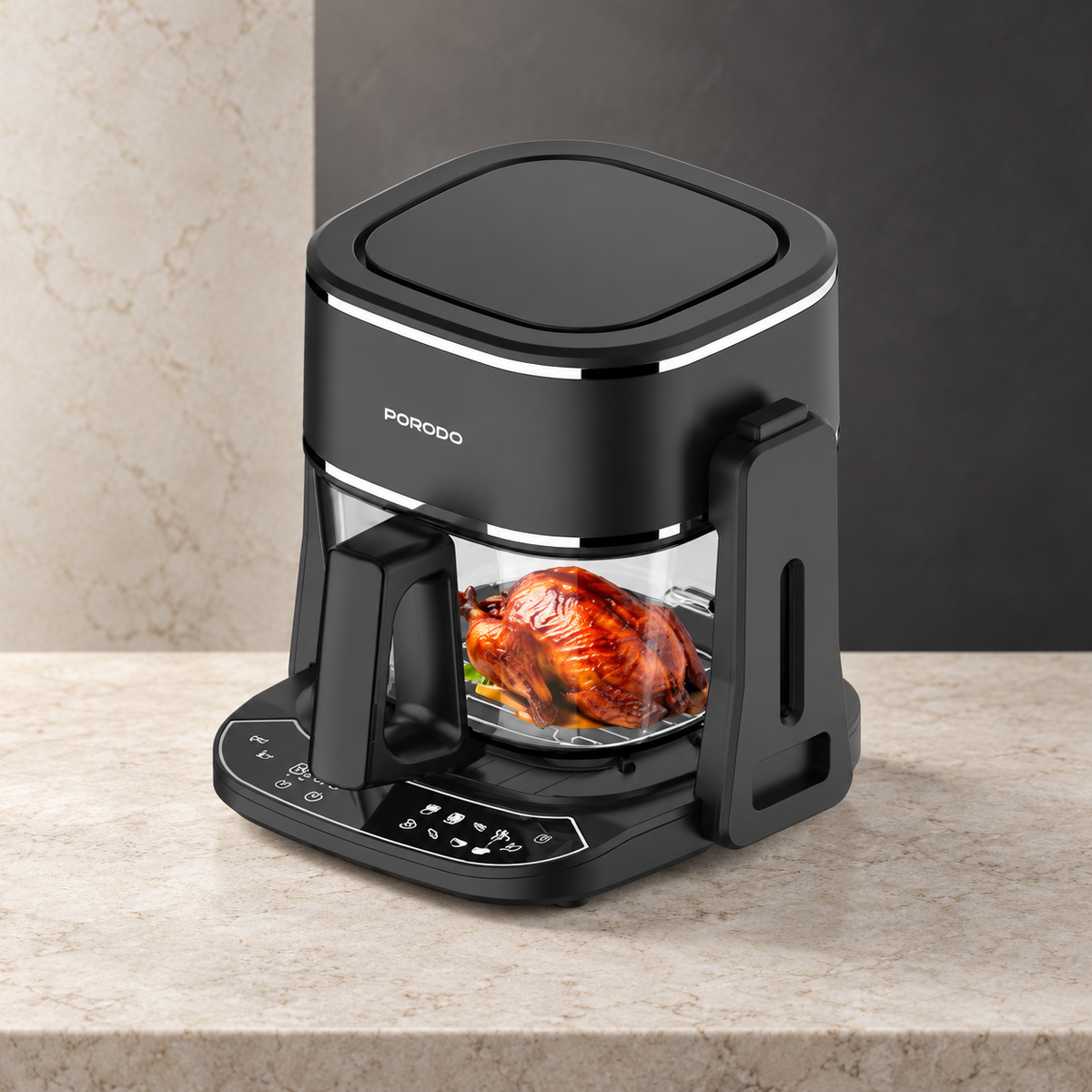 GREY Studio editorial | Porodo Lifestyle Dual Design Air Fryer & Grill - Black | PD-LFST022-BK