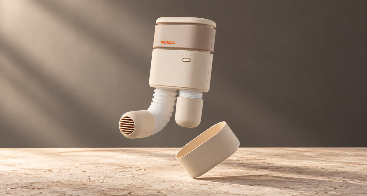GREY Studio editorial | Porodo Lifestyle Portable Shoe Dryer - White | PD-LFST057-WH
