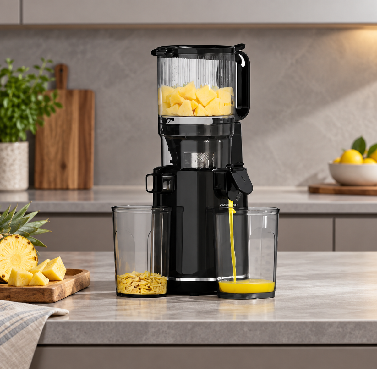 GREY Studio lifestyle | Porodo Lifestyle Cold Press Slow Juicer - Black | PD-LFST058-BK