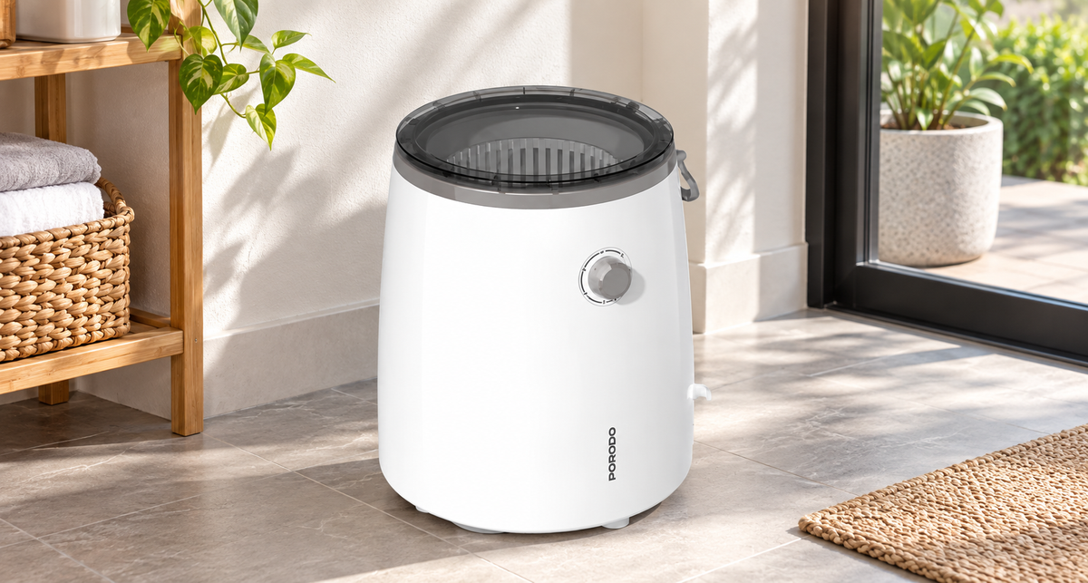 GREY Studio lifestyle | Porodo Lifestyle Portable Mini Washing Machine - White | PD-LFST064-WH