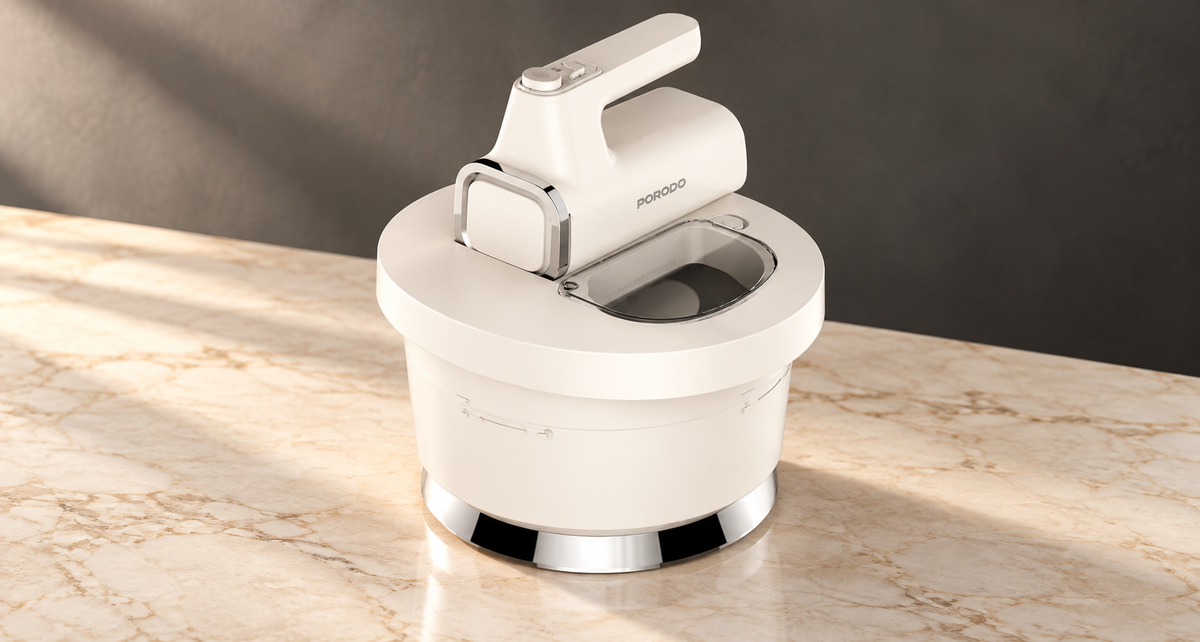 GREY Studio editorial | Porodo Lifestyle Spill-Proof Dual Mode Mixer - White/Silver | PD-LFST073-WHSL