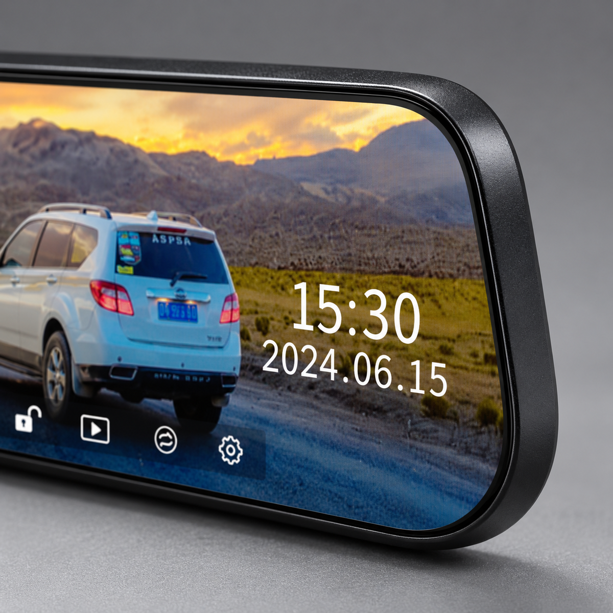GREY Studio detail | Porodo Mirror Camera Full HD Recording - Black | PD-LFST086-BK