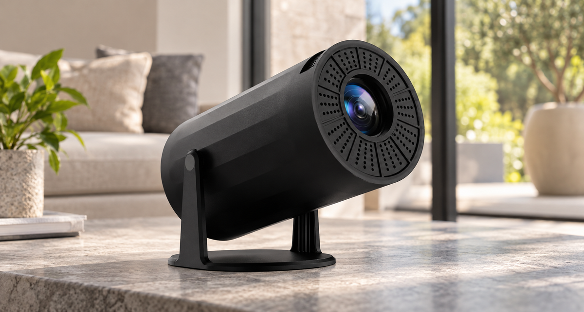 GREY Studio lifestyle | Porodo Wireless Mirroring Multi-Angle Projector - Black | PD-LFST102-BK