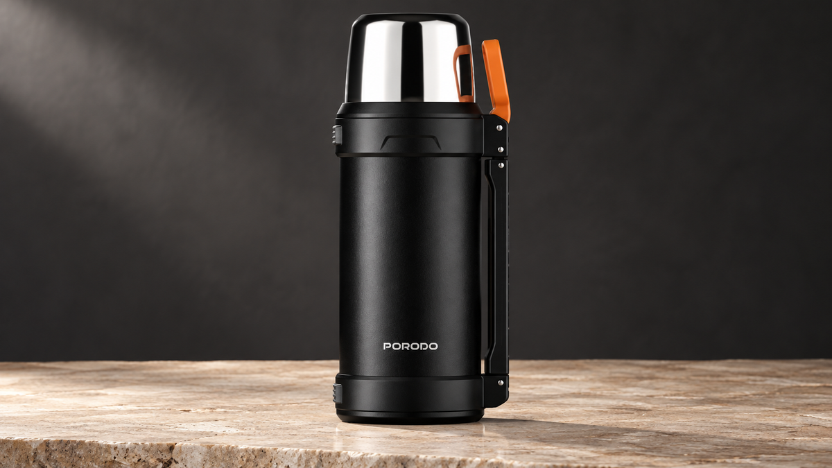 GREY Studio editorial | Porodo Lifestyle Outlander Insulation Flask - Black | PD-LFST156-BK