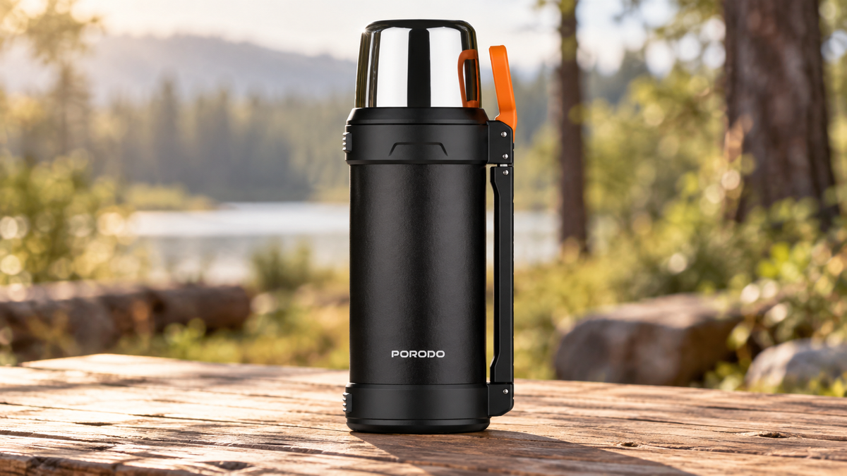 GREY Studio lifestyle | Porodo Lifestyle Outlander Insulation Flask - Black | PD-LFST156-BK