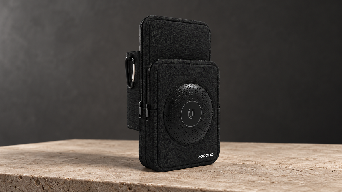 GREY Studio editorial | Porodo Lifestyle Magnetic Water Bottle Sleeve - Black | PD-LFST158-BK