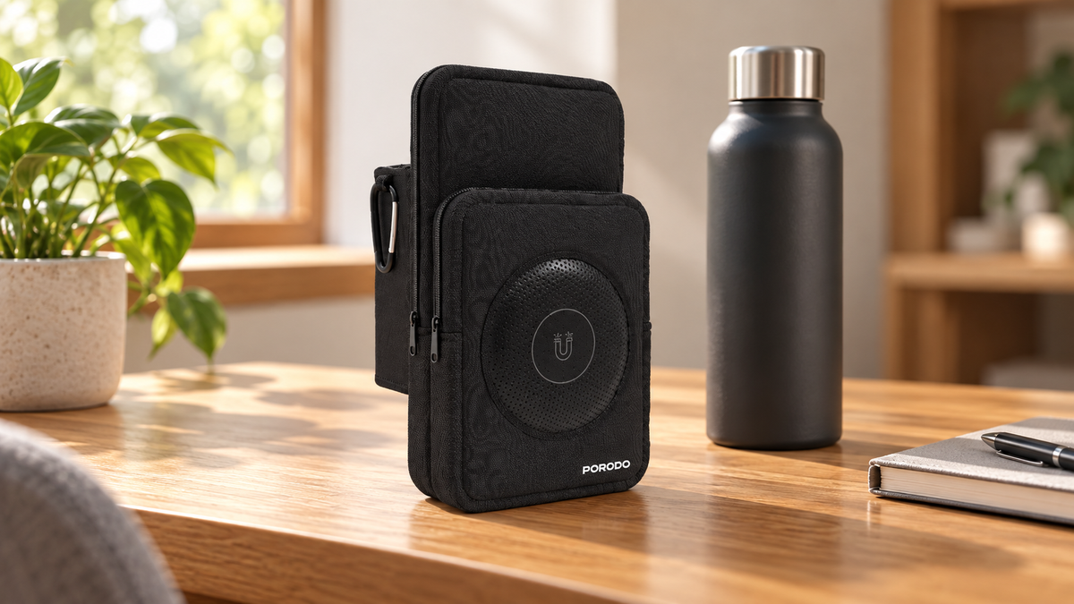 GREY Studio lifestyle | Porodo Lifestyle Magnetic Water Bottle Sleeve - Black | PD-LFST158-BK
