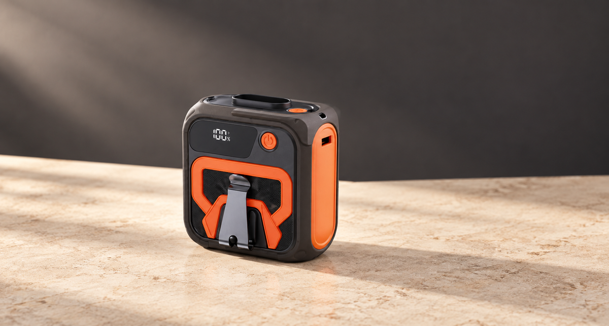 GREY Studio editorial | Porodo Lifestyle Multifunction Cooling Waist Fan - Brown/Orange | PD-LFST164-BROG