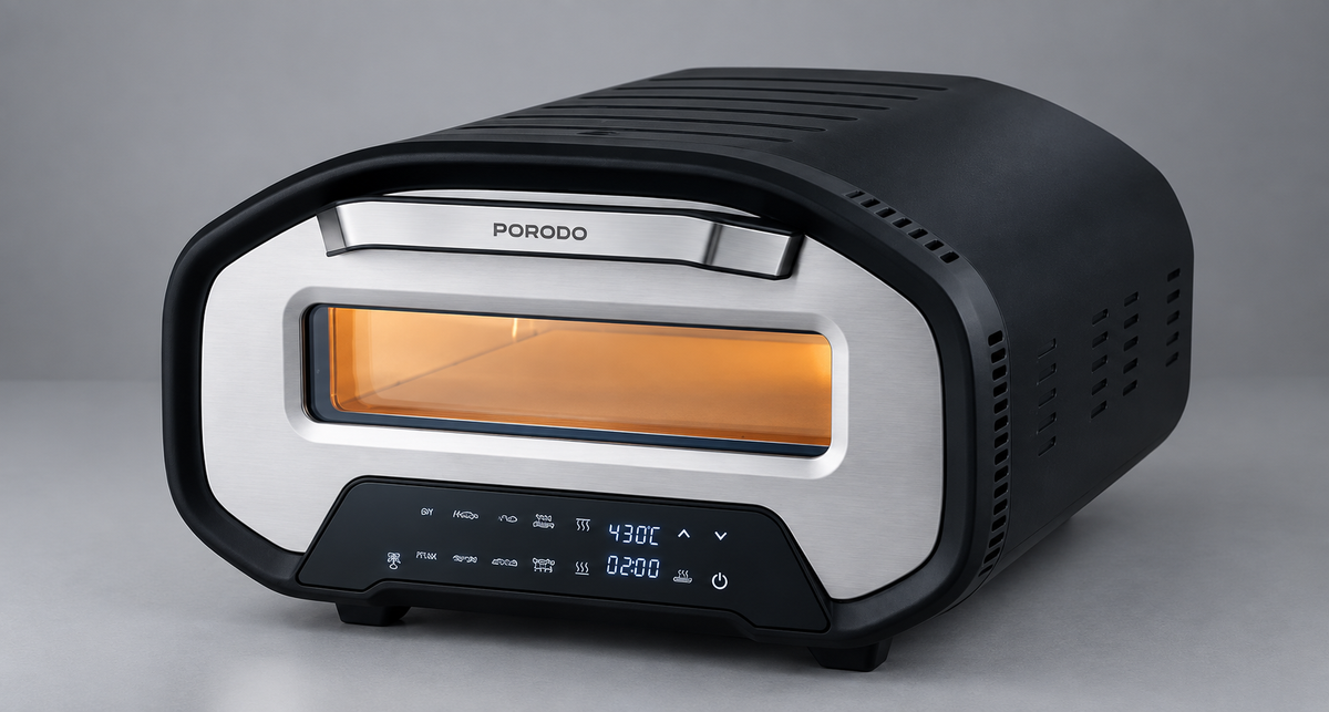 GREY Studio detail | Porodo Lifestyle 12'' Indoor Electric Pizza Maker - Black | PD-LFST177-BK
