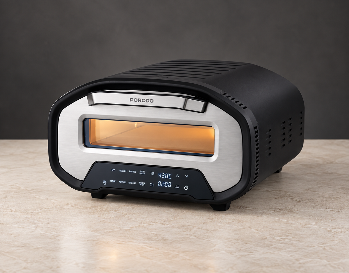 GREY Studio editorial | Porodo Lifestyle 12'' Indoor Electric Pizza Maker - Black | PD-LFST177-BK