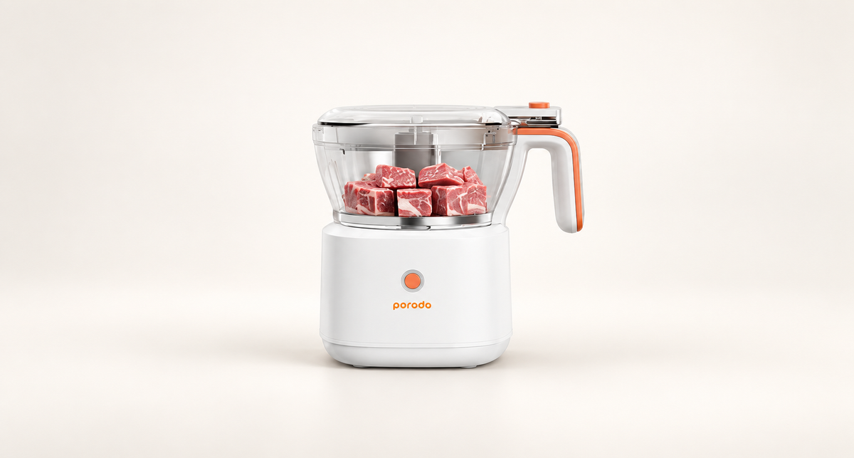 GREY Studio catalog | Porodo Lifestyle 88W 4in1 Mini Food Processor - White | PD-LS41FPR-WH