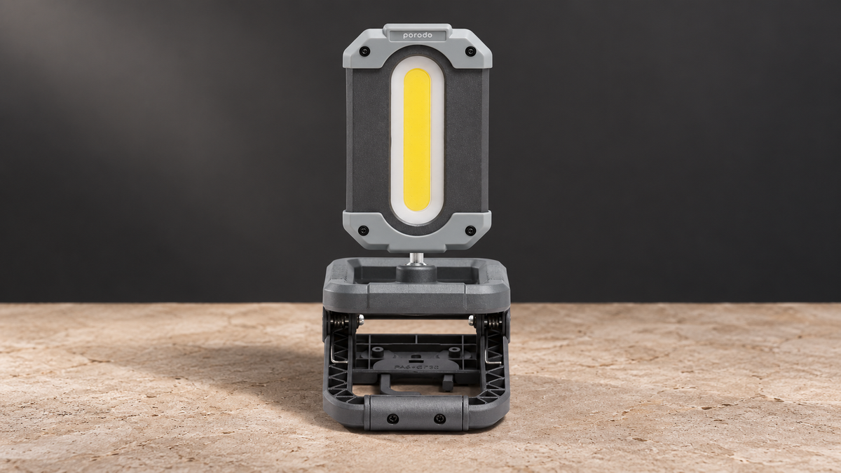 GREY Studio editorial | Porodo LifeStyle Outdoor 4000mAh 10W Magnetic Lamp with Power Bank- Black/Grey | PD-LS4KPBCL