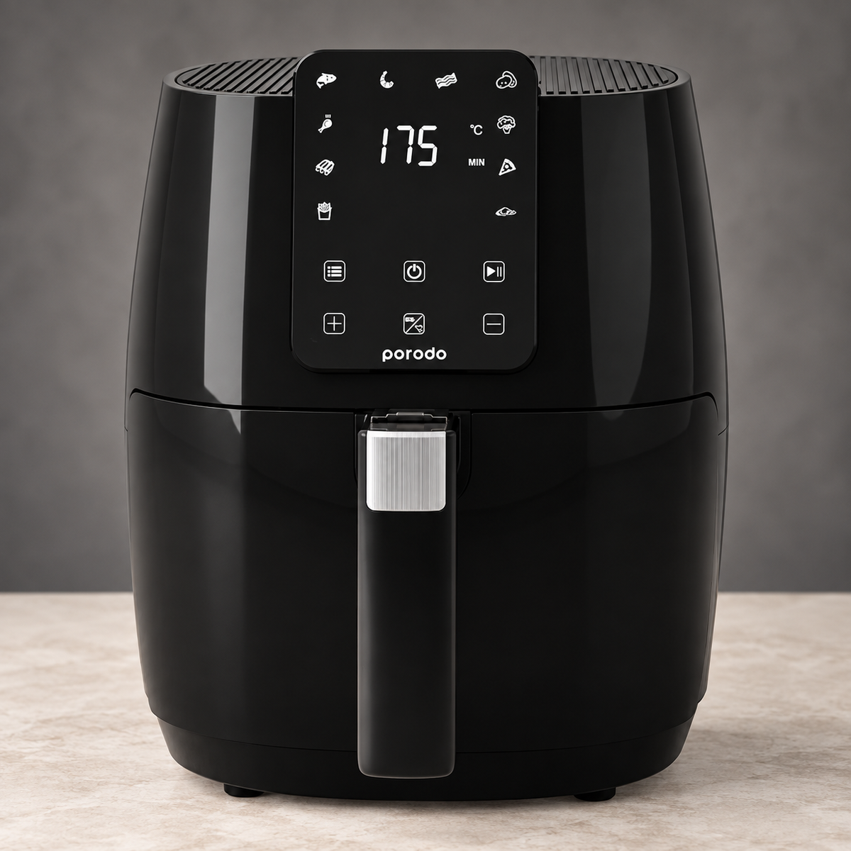 GREY Studio editorial | Porodo Lifestyle Advanced Air Fryer Convenient Healthier Choice | PD-LSARFR-BK