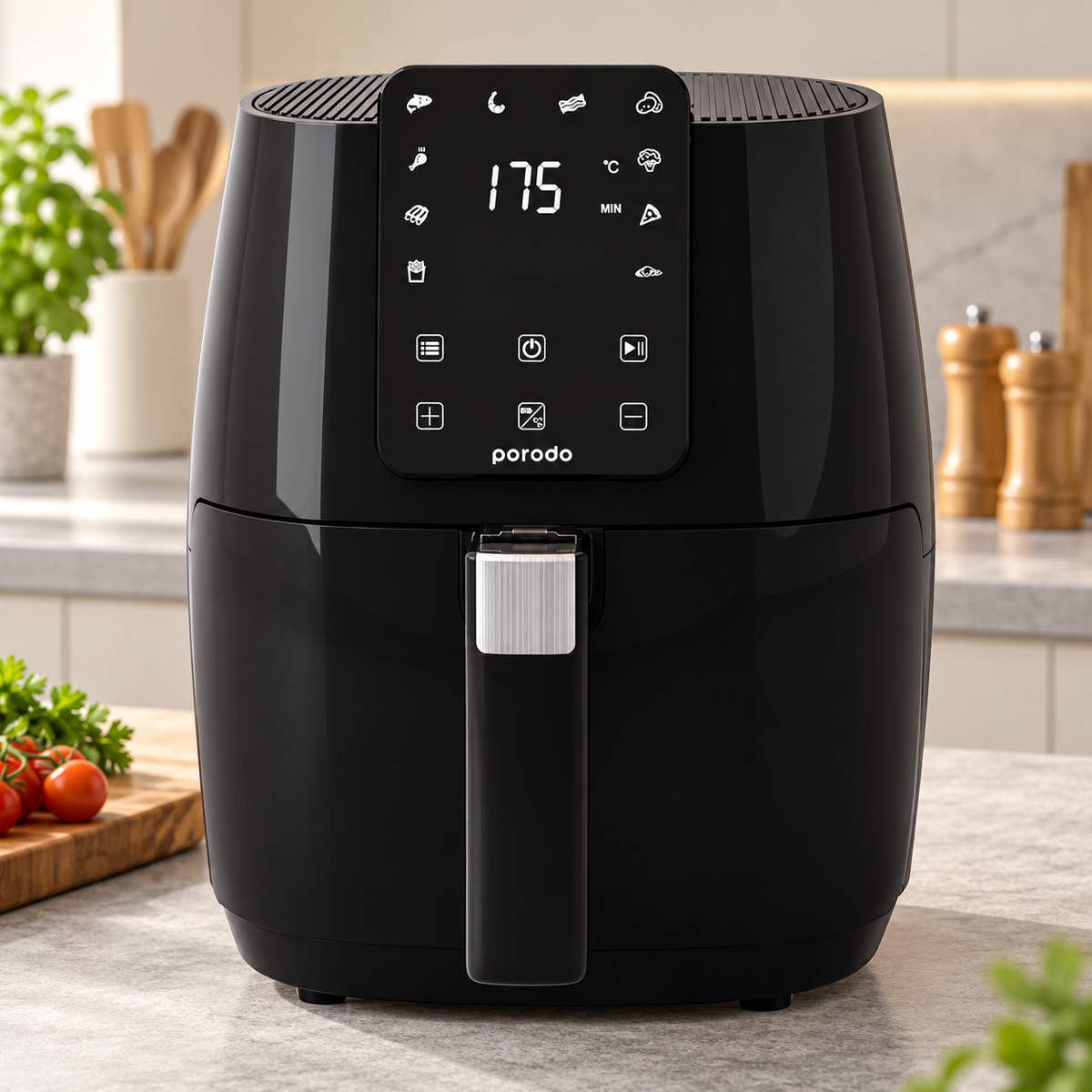 GREY Studio lifestyle | Porodo Lifestyle Advanced Air Fryer Convenient Healthier Choice | PD-LSARFR-BK