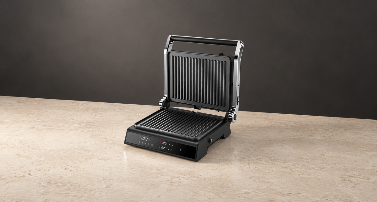 GREY Studio editorial | Porodo LifeStyle Glasstop Digital Grill with Removable Grill Plate - Black | PD-LSDGGR-BK