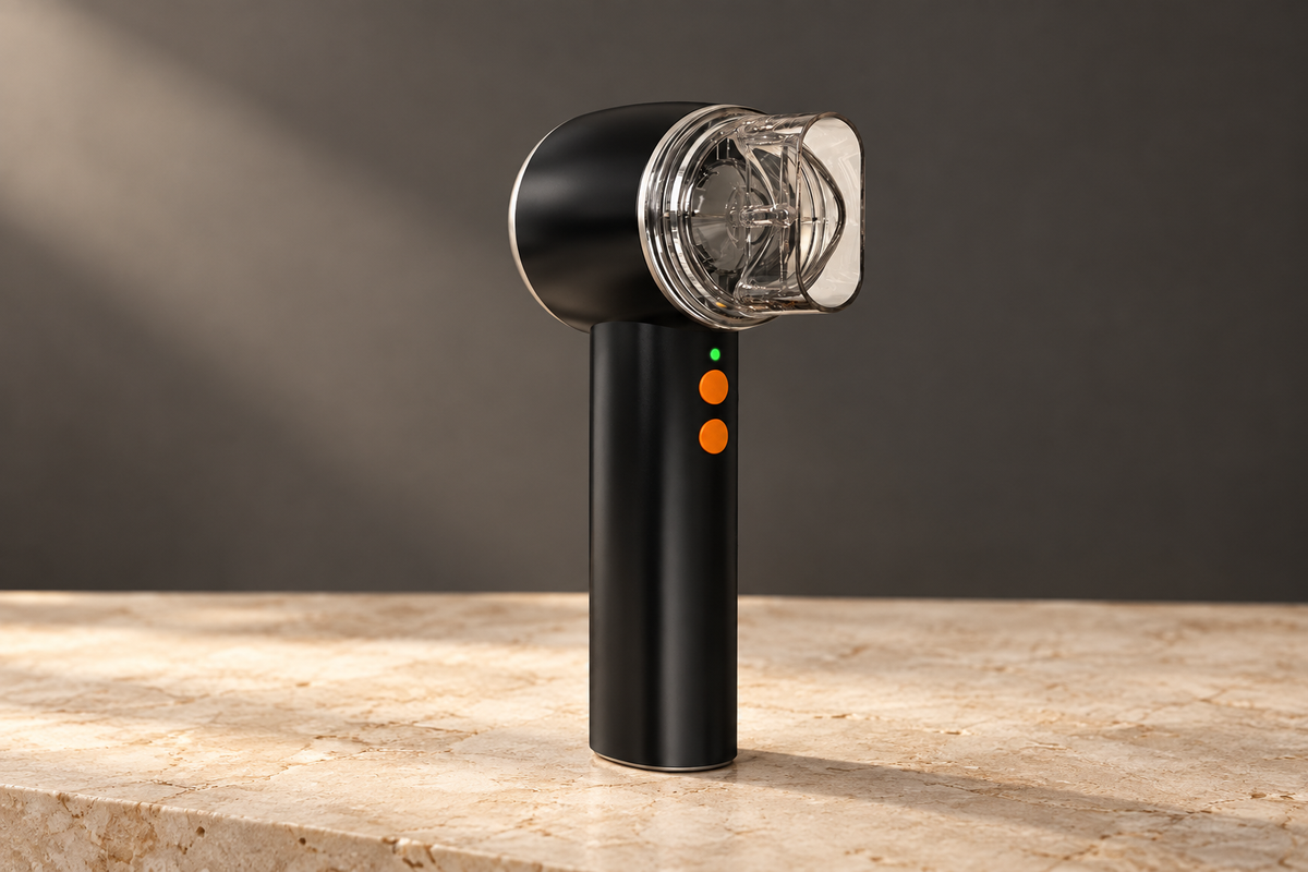 GREY Studio editorial | Porodo Lifestyle Handheld Turbo Fan For Outdoors - Black | PD-LSPHMCF-BK