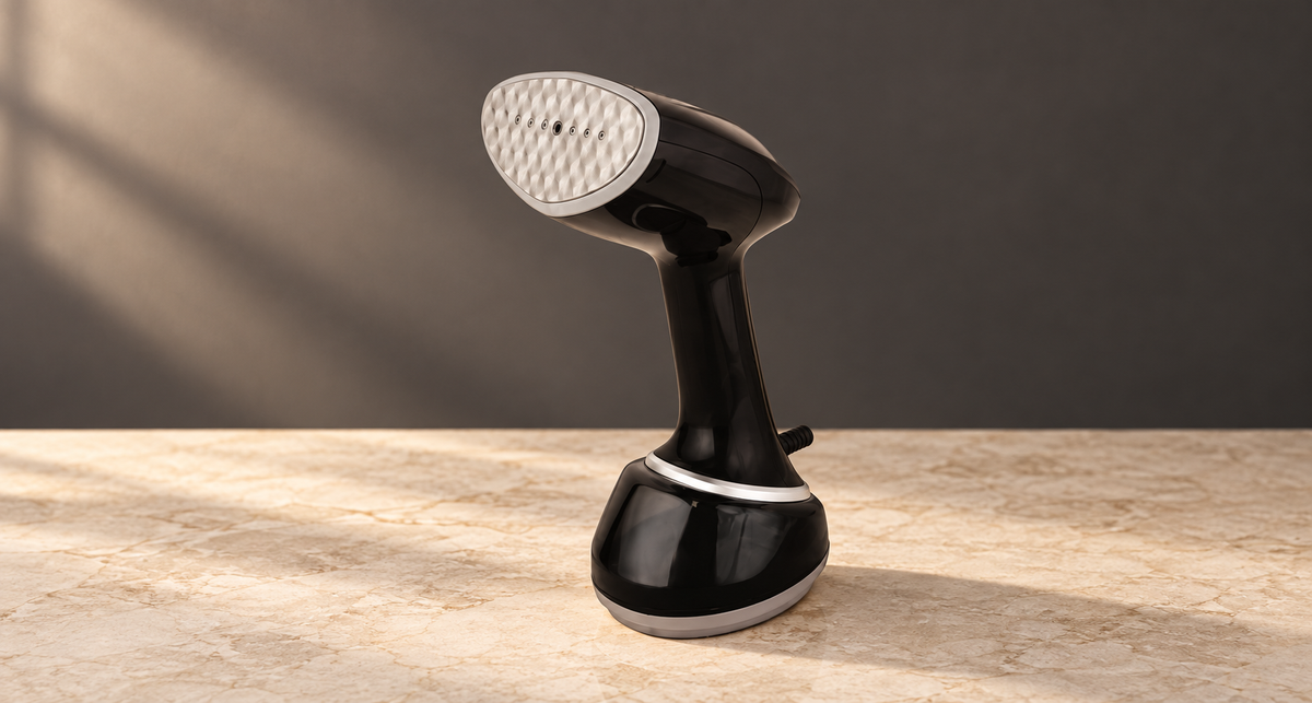 GREY Studio editorial | Porodo Lifestyle Handheld Garment Steamer - Black | PD-LSPRGS-BK