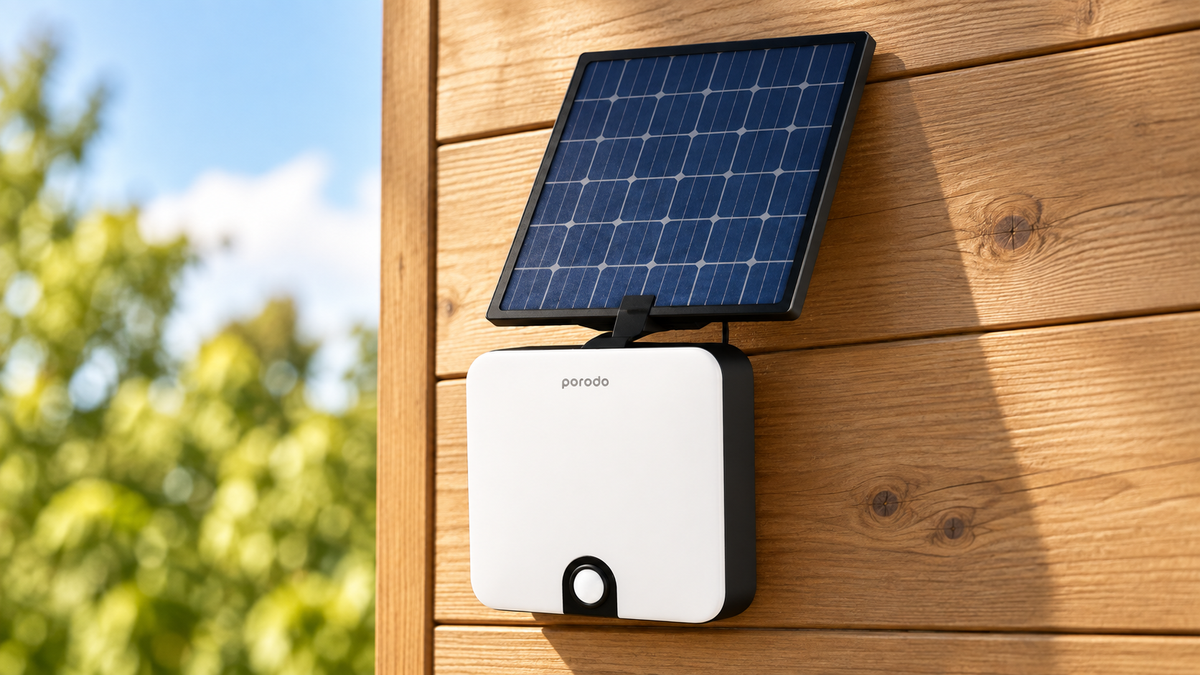 GREY Studio lifestyle | Porodo Lifestyle Smart Outdoor Solar Lamp With Built-in Battery | PD-LSSLRLMP