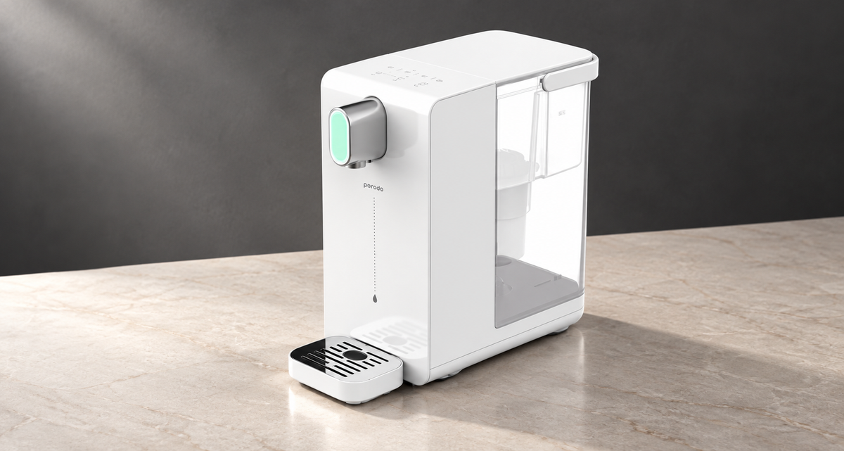 GREY Studio editorial | Porodo Lifestyle Instant Hot Water Dispenser With Automatic Ambient Lighting - White | PD-LSWDH-WH