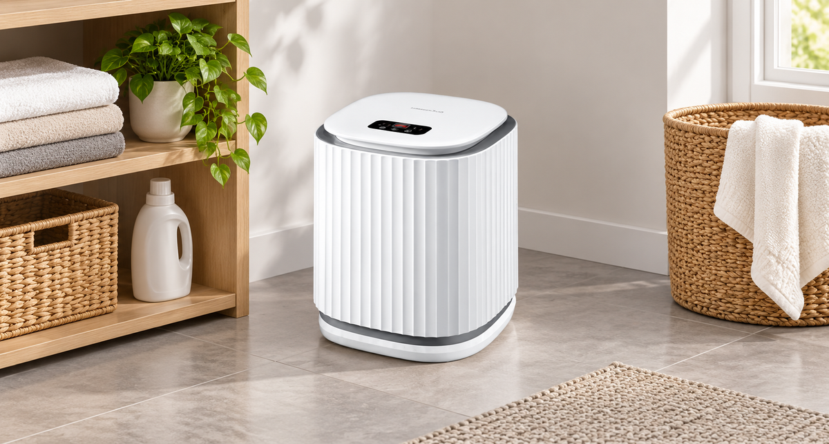 GREY Studio lifestyle | Porodo LifeStyle Mini Washing Machine - White | PD-MWSHM-WH