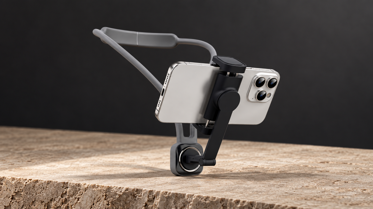 GREY Studio editorial | Porodo Smartphone Neck Mount - Black | PD-NKSMS-BK