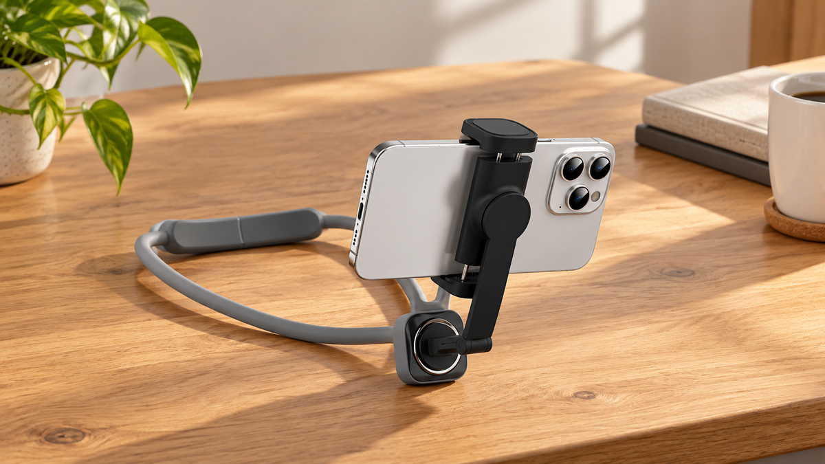 GREY Studio lifestyle | Porodo Smartphone Neck Mount - Black | PD-NKSMS-BK