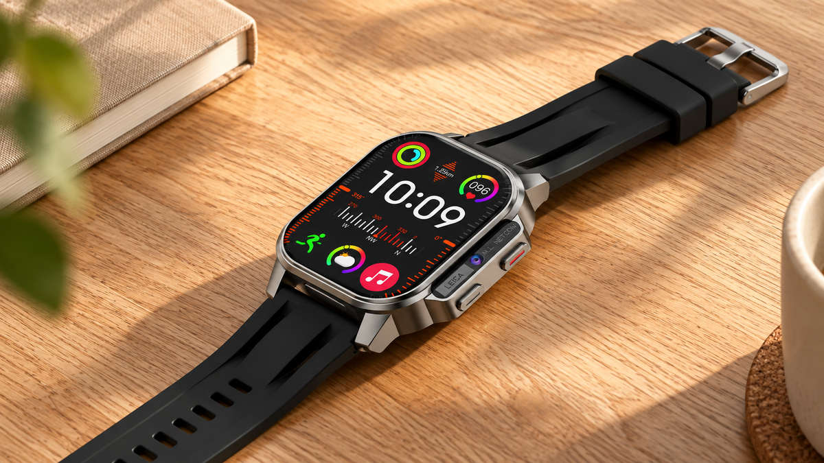 GREY Studio lifestyle | Porodo Spectre 4G Cellular & Video Smart Watch | PD-SPECTRE-BK