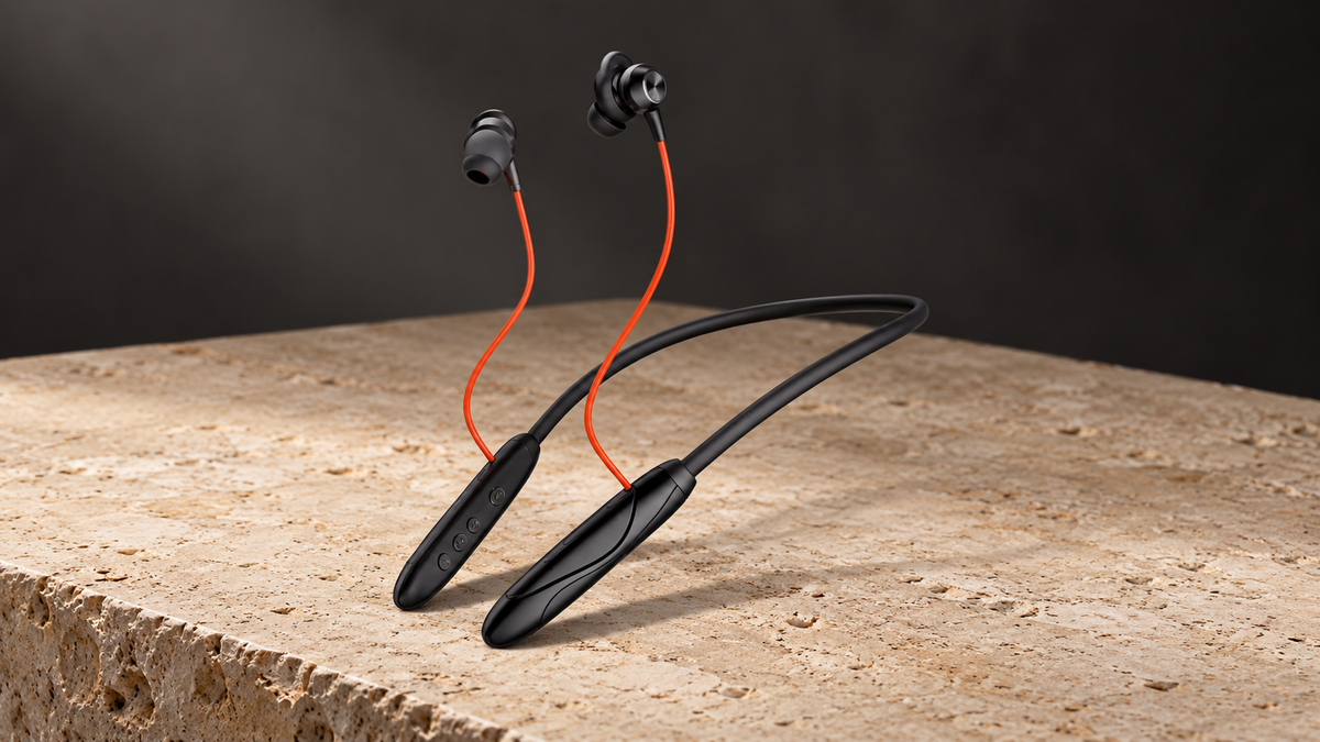 GREY Studio editorial | Porodo Soundtec Echo Flex Magnetic Buds Hall-Switch Technology - Black | PD-STWLEP046-BK