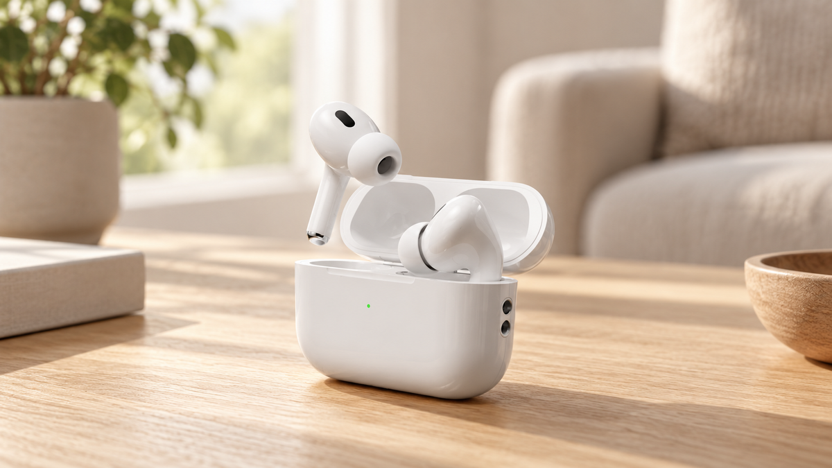 GREY Studio lifestyle | Porodo Soundtec ENC Earbuds Pro 2 True Wireless - White | PD-STWLEP055-WH