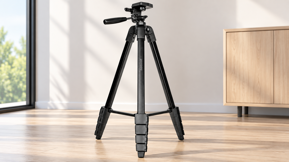 GREY Studio lifestyle | Porodo Professional Gimbal Tripod - Black | PD-TRPAL-BK