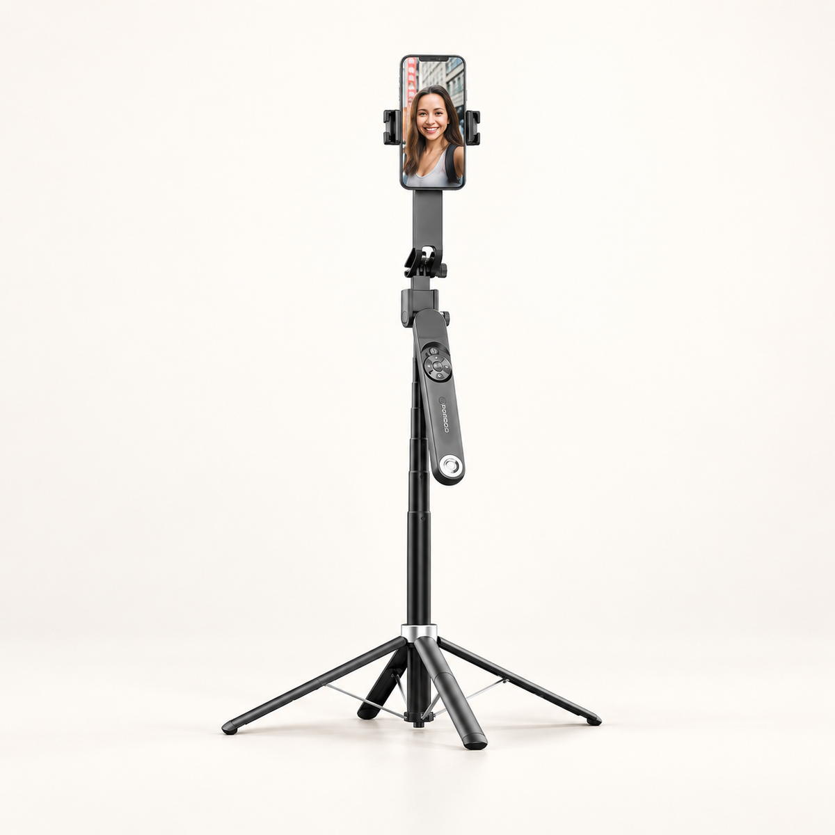 GREY Studio catalog | Porodo Selfie Stick Pro X with 360� AI Tracking - Black | PD-TRSLFT-BK