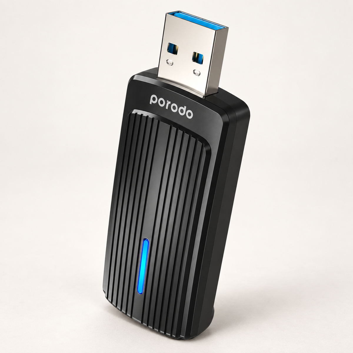 GREY Studio catalog | Porodo Dual Band WiFi6 USB Adapter with Additional USB A to Type- C Adaptor - Black | PD-WDB6AC-BK