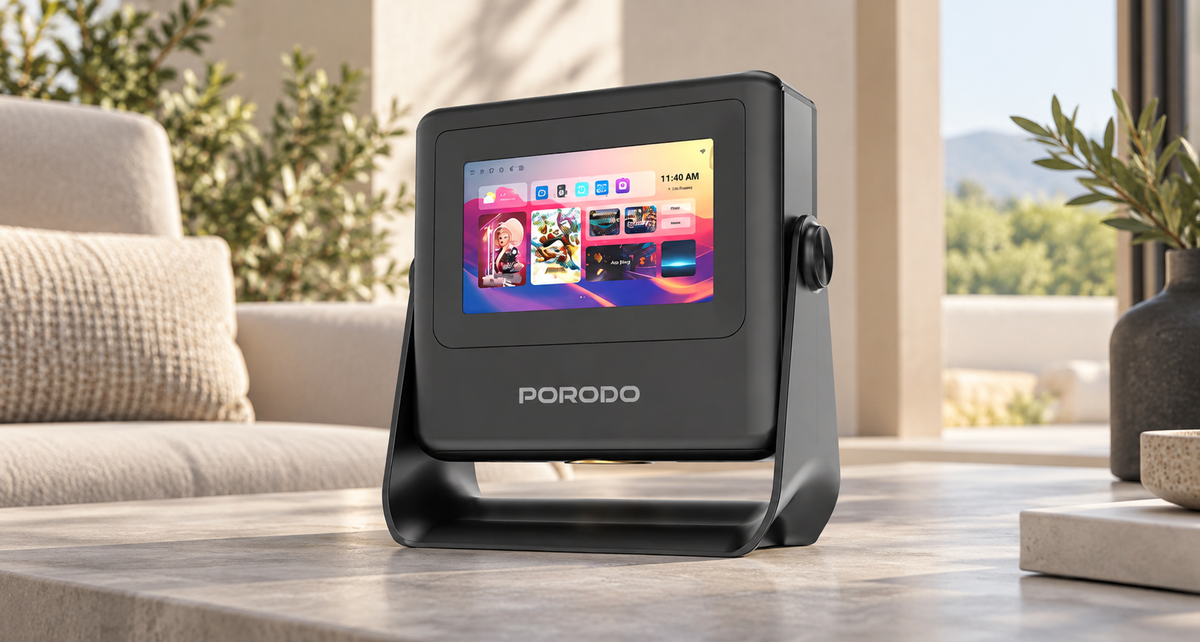 GREY Studio lifestyle | Porodo LifeStyle Optivis Smart HD Projector - Black | PDA10BBK