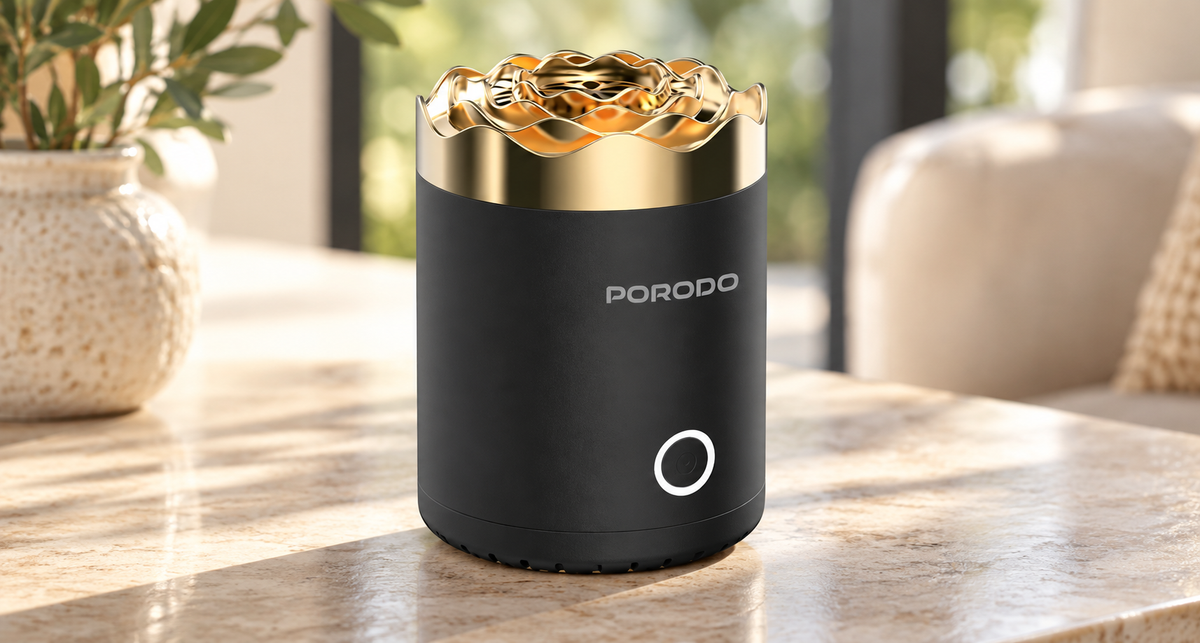 GREY Studio lifestyle | Porodo Lifestyle Rose Mini Incense Burner - Black | PDBIBGDBK
