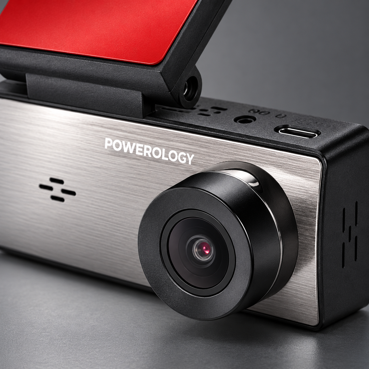 GREY Studio detail | Powerology Dual Recording Dash Camera - Black | PDCAM2K1